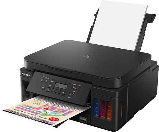[ 3113C002AA] Canon PIXMA G6020 MegaTank Wireless Color Borderless All-in-One Printer:
- Wireless 3-in-1 (Print | Copy | Scan)
- Integrated Ink Tanks - Up to 6,000 pages BW / 7,000 pages Color 
- 13 / 6.8 ipm
- 5,000 Page Duty Cycle